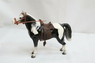 Vintage Japanese Hong Kong Poncho Black White Toy Horse With Saddle