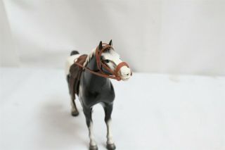 Vintage Japanese Hong Kong Poncho Black White Toy Horse with Saddle 4