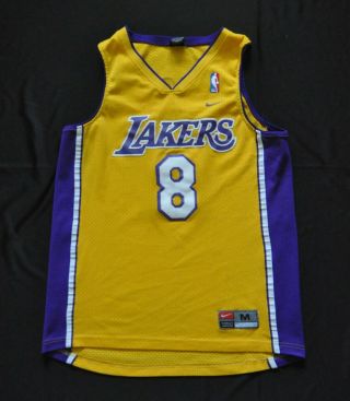 Kobe Bryant 8 Vintage Los Angeles Lakers Nike Swingman Jersey Yellow Mens M