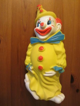 1964 Collectable Toy Clown Yellow Vinyl Approx.  9 1/2 " T X 4 " W