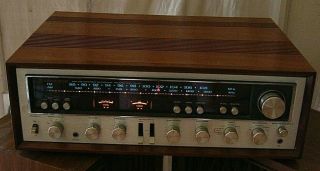 Vintage Kenwood Kr - 7600 Am/fm Stereo Receiver Amplifier Wood Cabinet