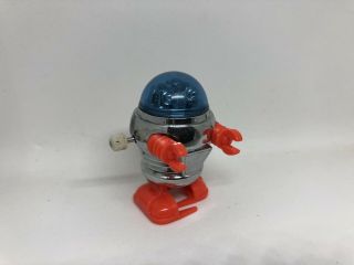 Vintage 1977 Tomy Toy Windup Silver And Blue Robot