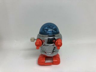 Vintage 1977 Tomy Toy Windup Silver And Blue Robot 2