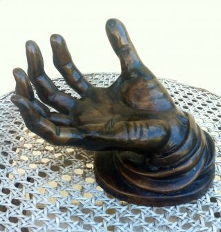 Antique Cast Iron Hand Sculpture Life Size Human Hand Statue Bronze Finish Felt