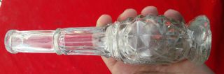 VINTAGE RARE HEAVY STAR AND MOON ENGRAVED ISLAMIC GLASS BOTTLE 5