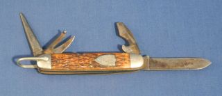 Vtg Antique Ulster Official Bsa Boy Scout Folding Pocket Knife Shield Beprepared
