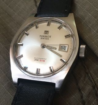 Vintage Late 1960’s Tissot Automatic Pr516 Gents Swiss Watch Quickset Date