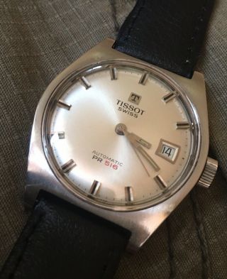 Vintage Late 1960’s TISSOT Automatic PR516 Gents Swiss Watch Quickset Date 2