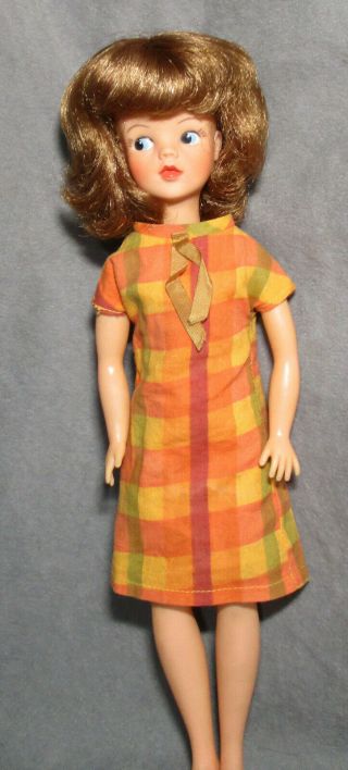 Vintage Pedigree Sindy Doll - 11.  5 " - Red Hair - In Tagged Dress