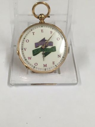 Antique Ladies 18k Solid Gold Suffragette Dial Pocket Watch,  Ticks But Stops