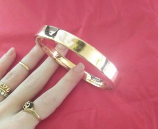 9k Vintage Gold Bangle Bracelet 8.  5 Inch Slip - On 13.  6 Grams
