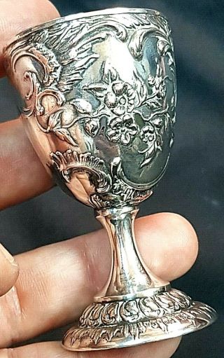 Antique Silver Art Nouveau Egg Cup Franz Mosgau Berlin,  Germany C1890