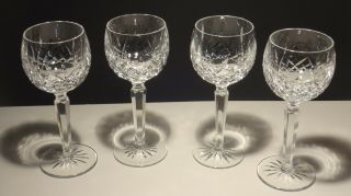 4 Vintage Waterford Crystal Lismore Wine Hock Glasses 7 3/8 " Ireland