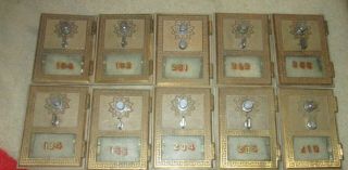 10 Solid Brass Vintage Oro Co.  1962 Mail Box Doors