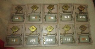 10 Solid Brass Vintage Oro Co.  1962 Mail Box Doors 2