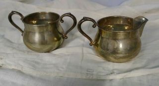 Estate Towle Sterling Silver Creamer & Sugar Bowl 161.  2 Grams Scrap