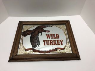 Vintage Wild Turkey 101 Proof 8 Year Old Bourbon Mirror Sign 9 " X12 " Small Ad