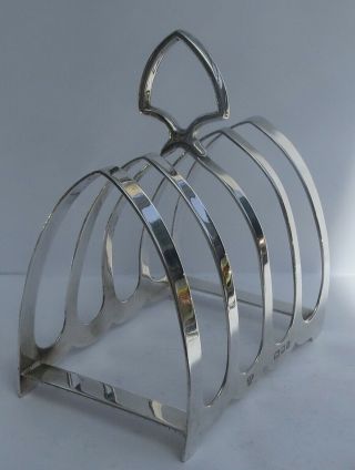 ANTIQUE GOTHIC ENGLISH SILVER TOAST RACKS by HARRODS c.  1933 2