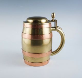 Estate Found Vintage Mixed Metals Lidded Stein Engraved Dated 1926