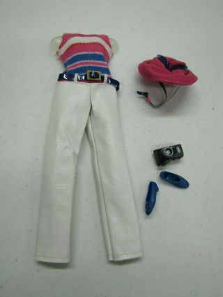 Vintage Barbie Doll Twiggy Gear Mod 1728 Complete Set Pink Blue White 1968