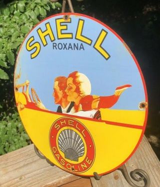 VINTAGE SHELL ROXANA OIL COMPANY 11 3/4 