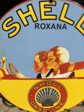 VINTAGE SHELL ROXANA OIL COMPANY 11 3/4 