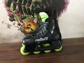 Bauer Rollerz 200 Roller Blades Retro Inline Skates Vintage Neon Green Purple Bk