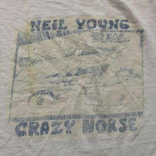 RARE VINTAGE NEIL YOUNG T - shirt XL Zuma Crazy Horse Music Tour Wow 4
