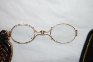 Antique Victorian 14k Gold Folding Opera Glasses Faux Tortoise Handle 5