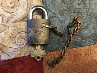 Vintage Kelloggs Cereal Company Best Padlock With Key & Chain Collectible Usa