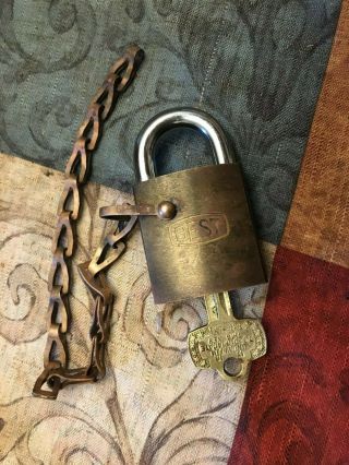 Vintage Kelloggs Cereal Company Best Padlock With Key & Chain Collectible USA 2