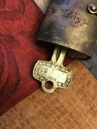 Vintage Kelloggs Cereal Company Best Padlock With Key & Chain Collectible USA 4