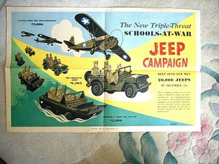 Ww Ll Home Front Jeep Campaign 1943 School Sponser Sell War Stamps Grasshopper