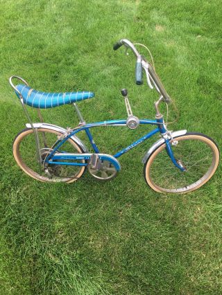 1970 Schwinn Fastback Stingray 5 - Speed Stik Shift Muscle Bike Blue S5 Vintage