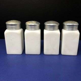 Hotpoint Milk Glass Shakers Range Top Salt Pepper Flour Sugar Depression Vintage 5