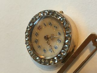 Ultra Rare C.  1910 18ct Gold 28 Diamond Enamel Bezel Wind Nurses Conv Wrist Watch