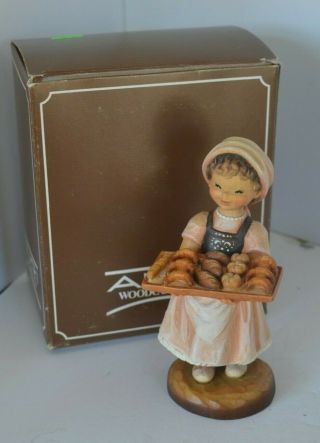 Vintage Anri Ferrandiz Wood Carving Figure Baker Girl 293/1500