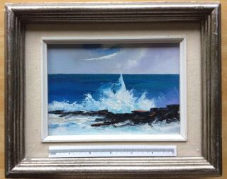 Vintage Isao Nakamoto Signed Hawaii Seascape Oil Painting - Frame 9”x11” 2