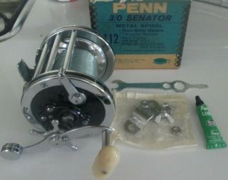 Vintage Penn 112 Senator 3/0 Game Fishing Reel W/extras