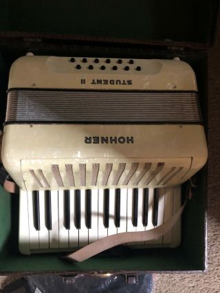 Vintage Hohner Student Ii Piano Accordion W/case Made In Germany