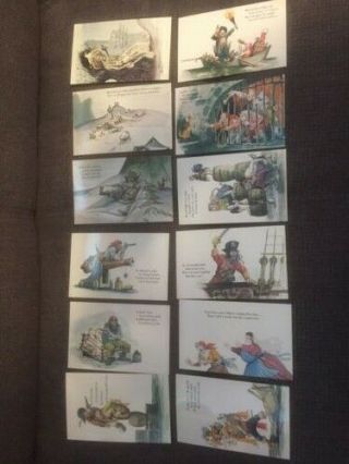 Vintage Disney Postcard Pirates Caribbean Set Of 12