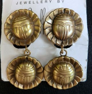 Attractive Joseff Of Hollywood Scarab Earrings