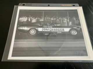 Vintage Nhra Tommy Grove Ford Charger Funny Car 8x10 B&w Photo