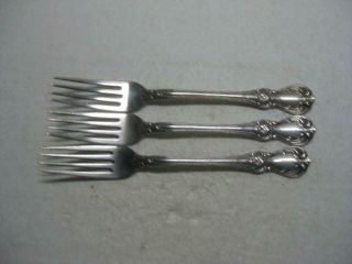 3 Vintage Towle Old Master Sterling Silver 7 1/8 " Dinner Or Place Forks No Mono