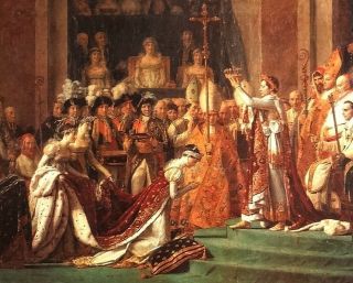 Rare Napoleon Coronation in Notre - Dame by Jacques - Louis David Oil/Canvas/Frame 3