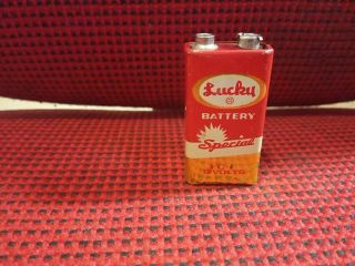 Vintage Lucky Special Fc - 1 9 - Volt Transistor Radio Battery Korea Rare