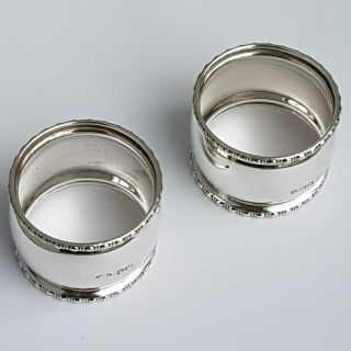 Antique Solid Silver Napkin Rings Sheffield Silver 1919