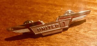 Vintage United Pilot Wings Metal Badge Pin United Airlines