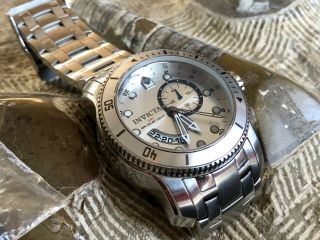 Invicta Pro Diver Gmt Ss Wr100 Mt Dual Time Zone 24hour Date Sub Dial 330ft