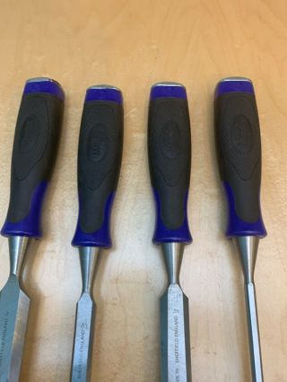 Vintage Set Of 4 Marples Old Stock Bevel Edge Chisels Sheffield England 3